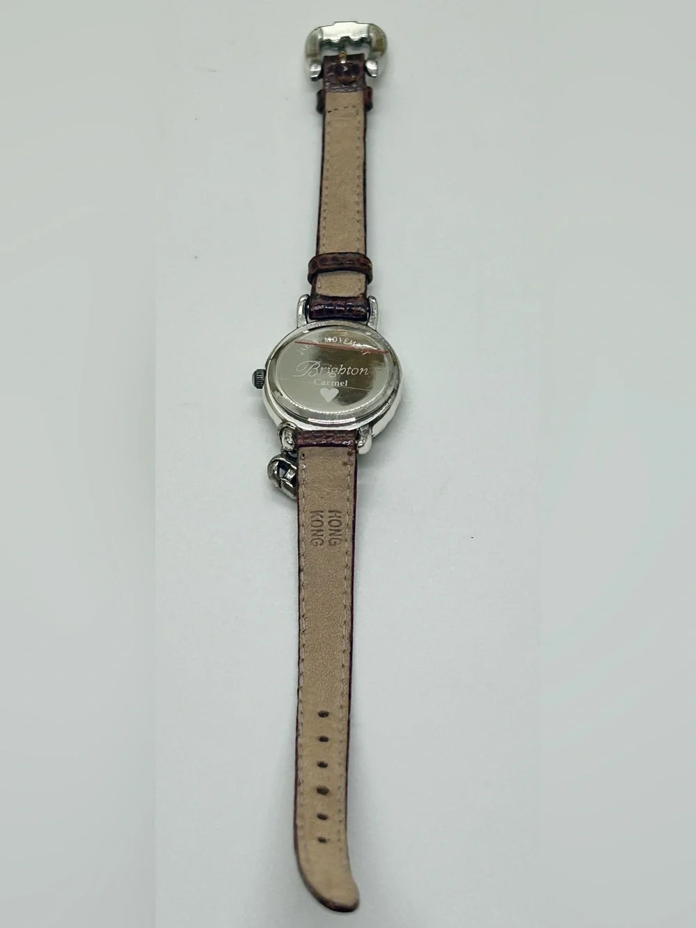 Brighton Vintage Carmel Women’s Quartz Watch Brown Leather Strap Heart Toggle